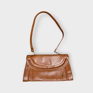 Vintage 1970s Pierre Cardin Paris Brown Leather Handbag / Shoulder Bag